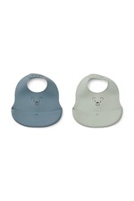 Слинявчик Liewood Ember Printed Bib 2-pack колір блакитний