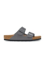 Шльопанці на пласкому підборі жіночі Birkenstock Arizona Vegan колір сірий