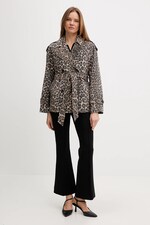Короткий тренч DKNY колір бежевий