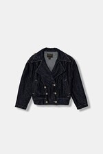 Дитяча джинсова куртка Guess колір синій