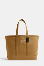Сумка бавовняна Coach Utility Tote колір коричневий