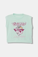 Топ дитяче бавовняне Guess колір бірюзовий