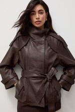 Куртка жіноча шкіряна Answear.LAB колір коричневий