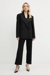 Weekend Max Mara marynarka z domieszką wełny kolor czarny