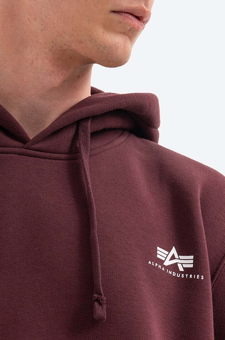 Alpha Industries sweatshirt Basic men's maroon color | buy on PRM