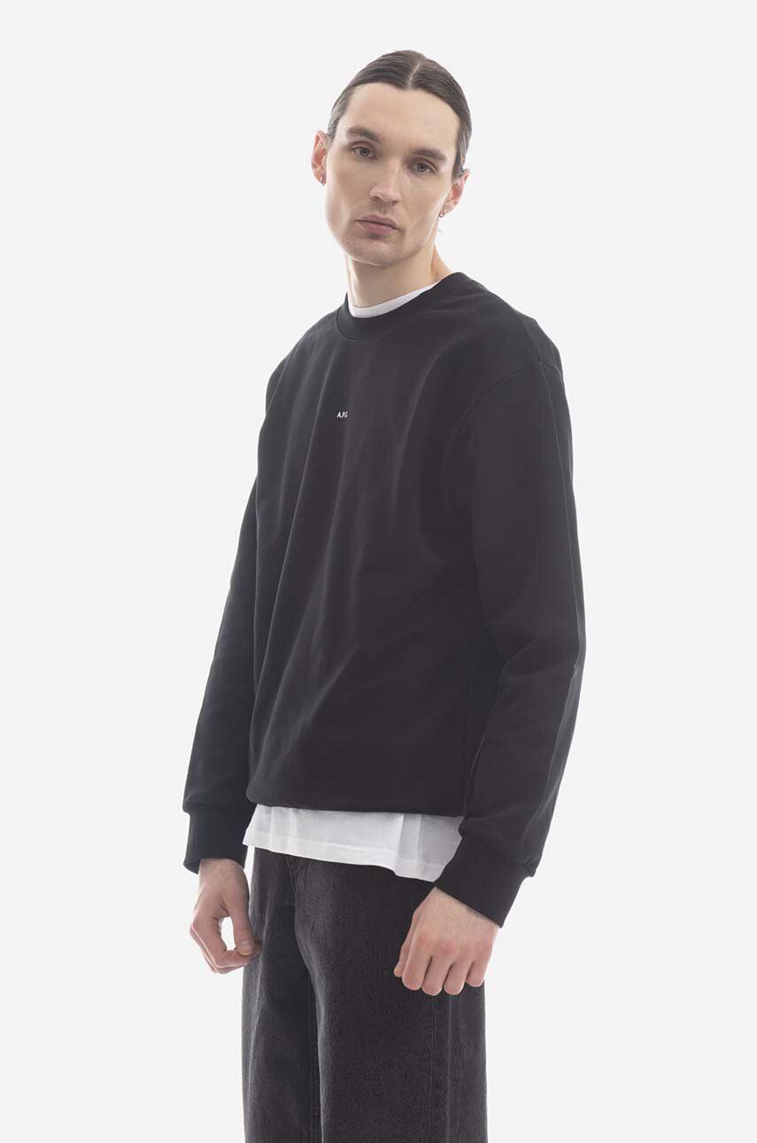 A.P.C. cotton sweatshirt Sweat Steve men's black color | buy on PRM