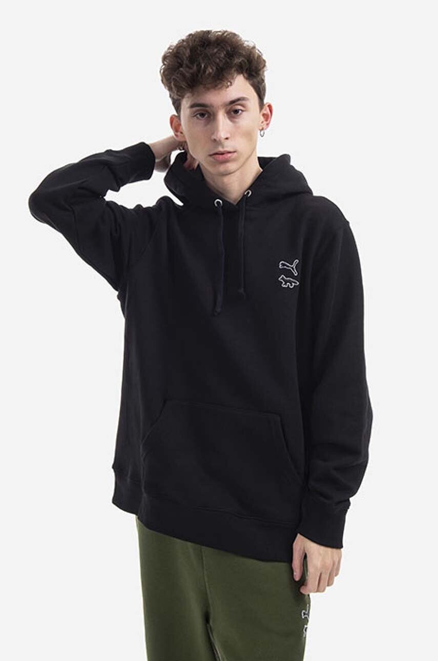 Puma cotton sweatshirt Maison Kitsune Hoodie men s black color at PRM US