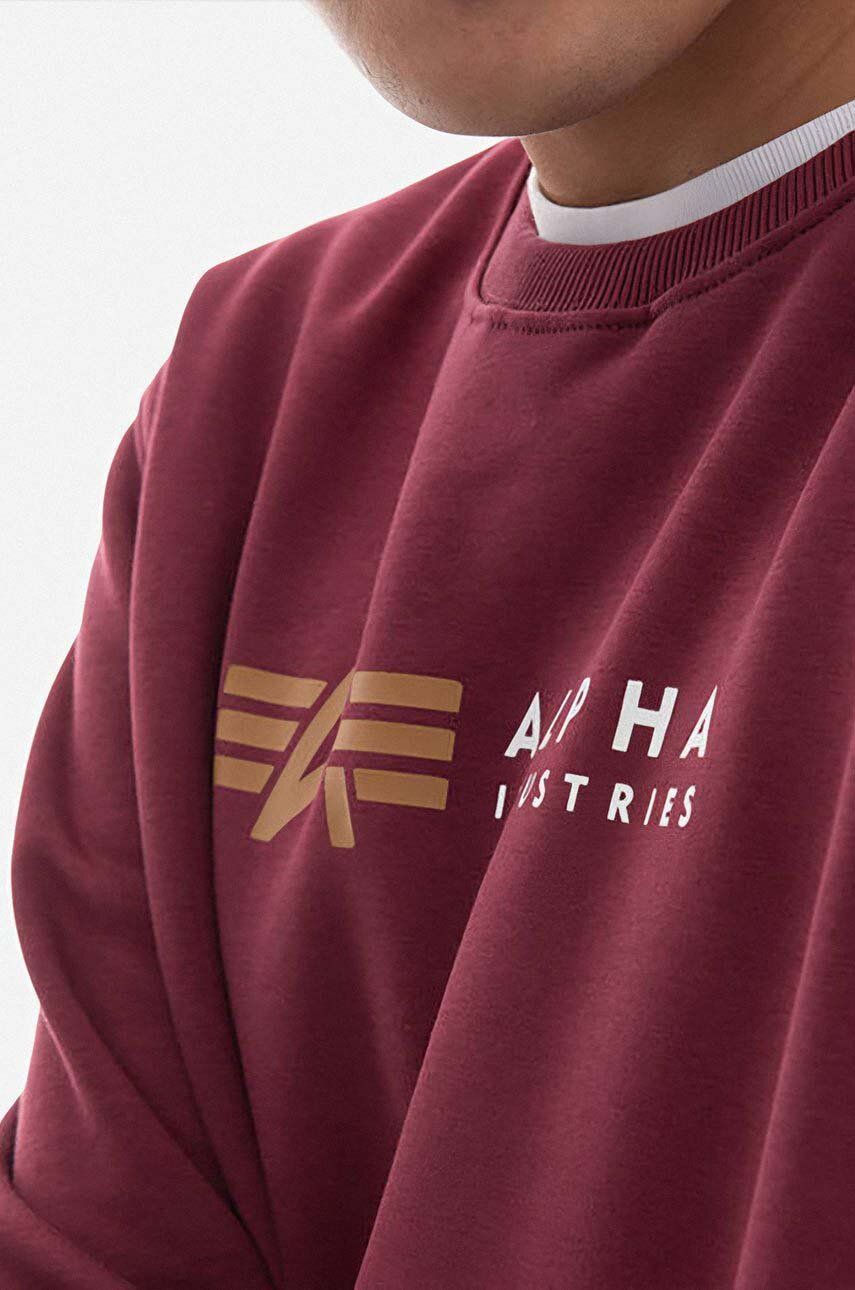 Alpha Industries sweatshirt men's maroon color | buy on PRM