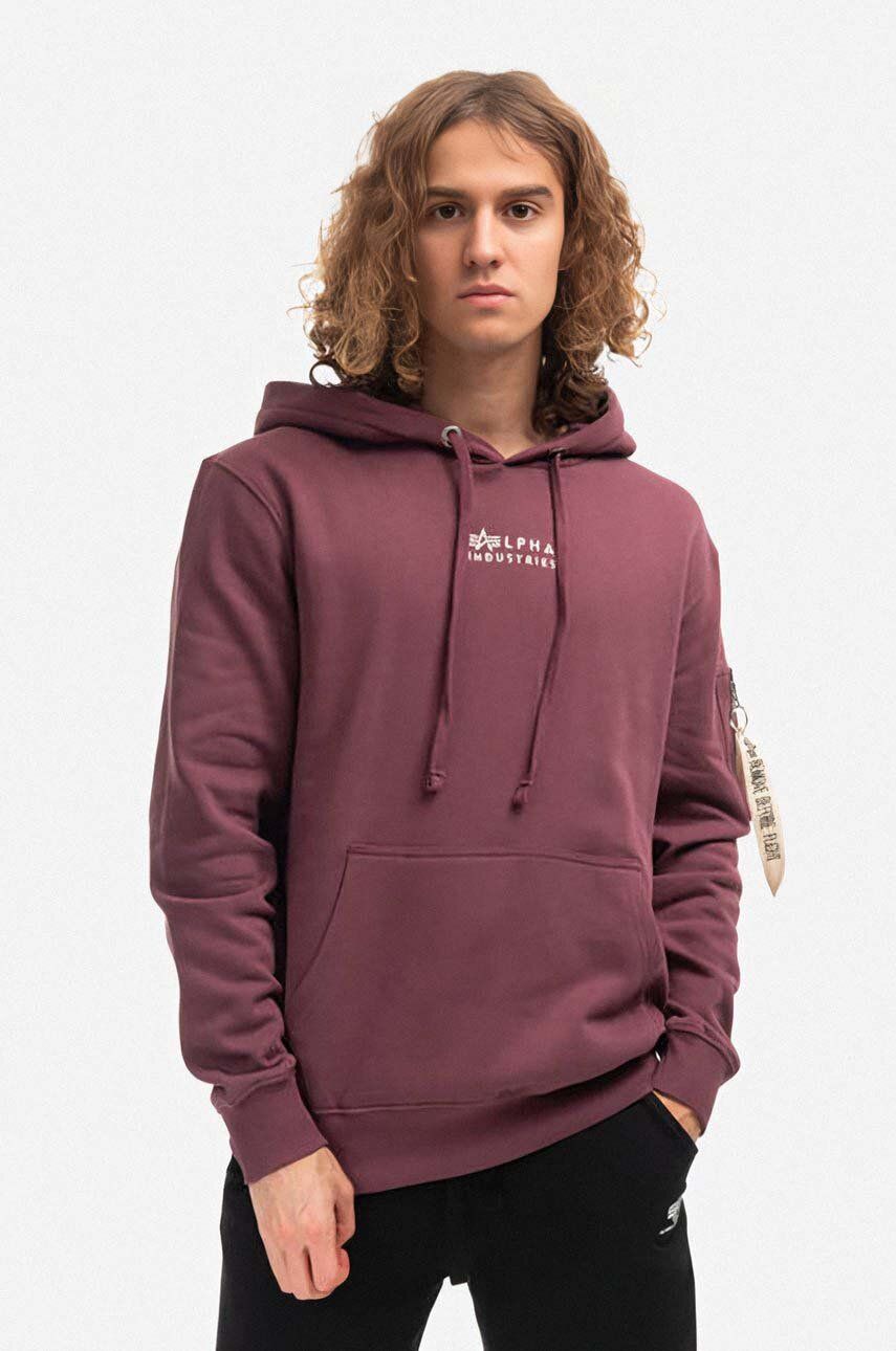 Alpha buy PRM men\'s | Industries color maroon on cotton sweatshirt