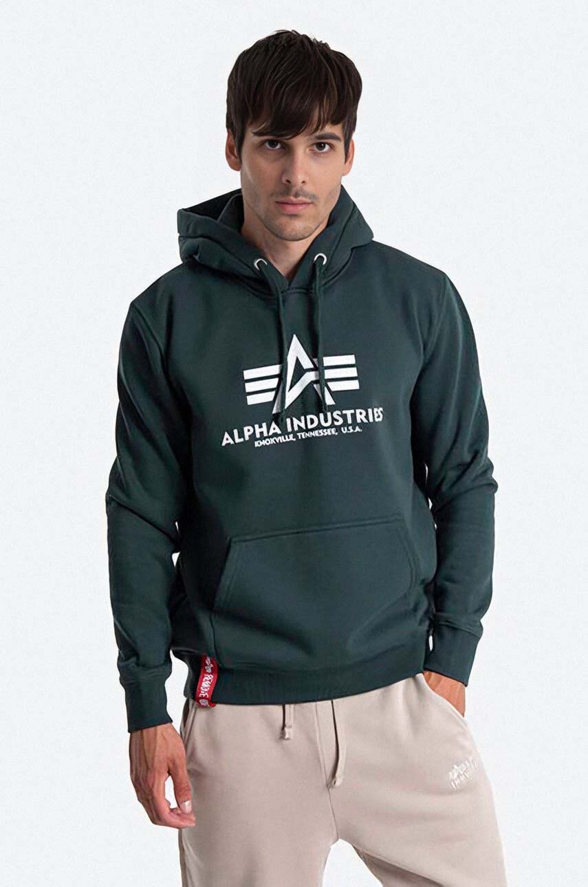 Alpha Industries sweatshirt Basic Hoody men\'s green color 178312.610 | buy  on PRM