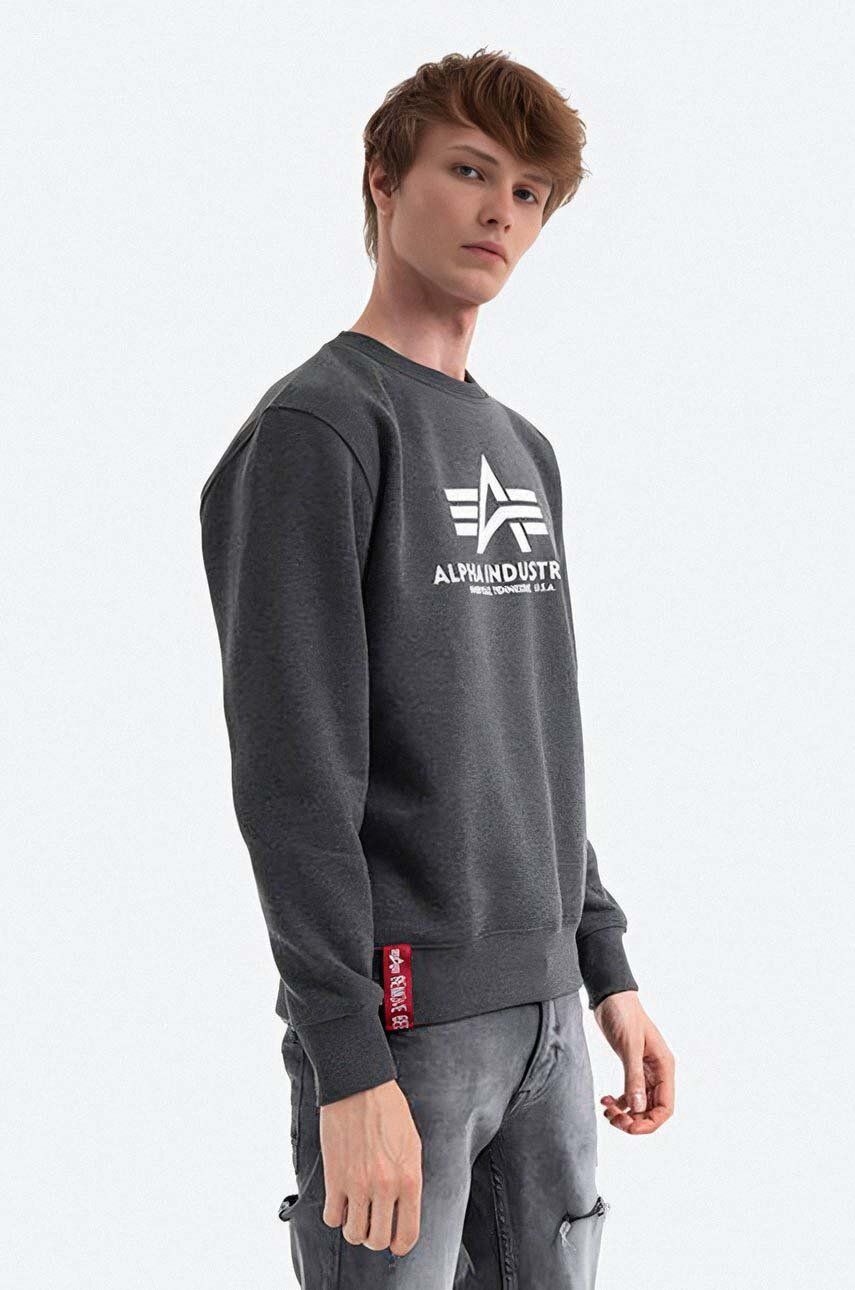 Alpha Industries sweatshirt Basic Sweater 178302 597 men\'s gray color | buy  on PRM