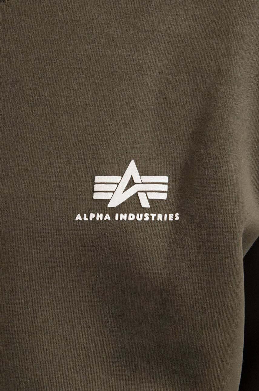 Alpha Industries sweatshirt Basic Sweater Small Logo men\'s green color  188307.142 | buy on PRM
