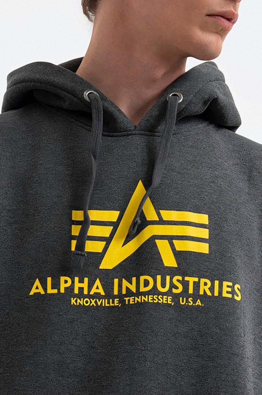Alpha Industries sweatshirt Basic Hoody men's black color | buy on PRM
