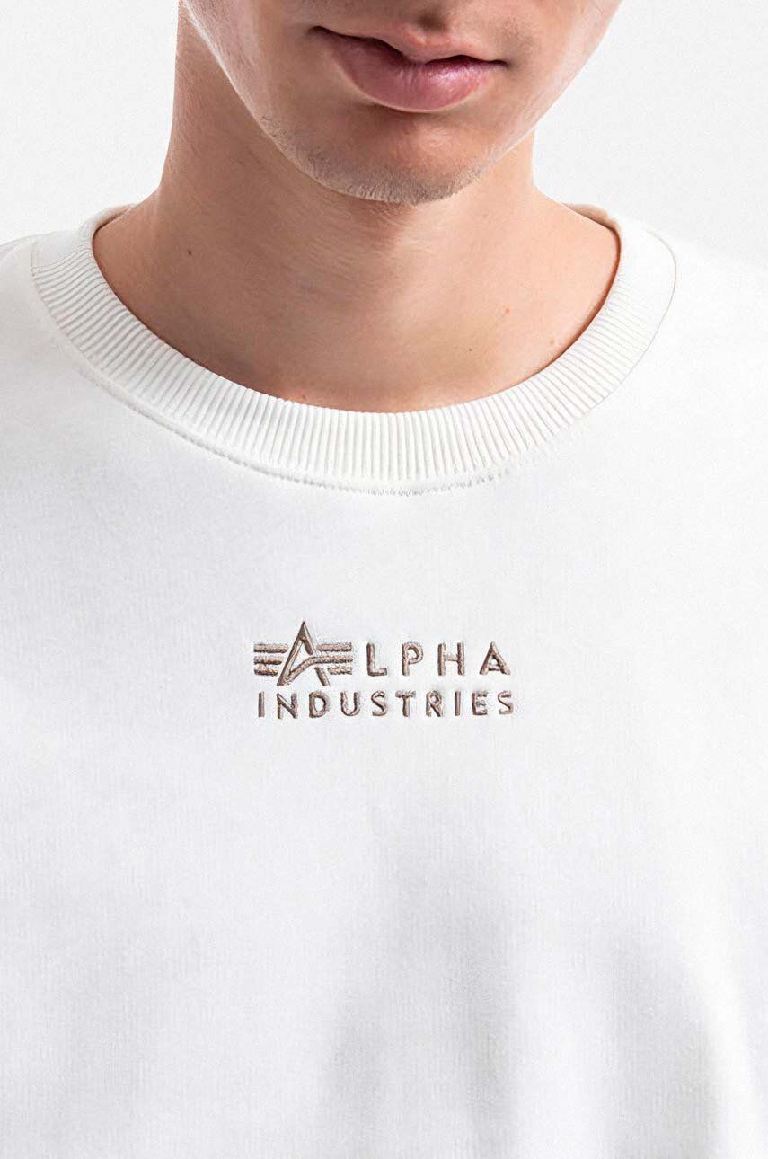 Alpha Industries cotton sweatshirt Organics color | EMB white Sweater men\'s on buy PRM