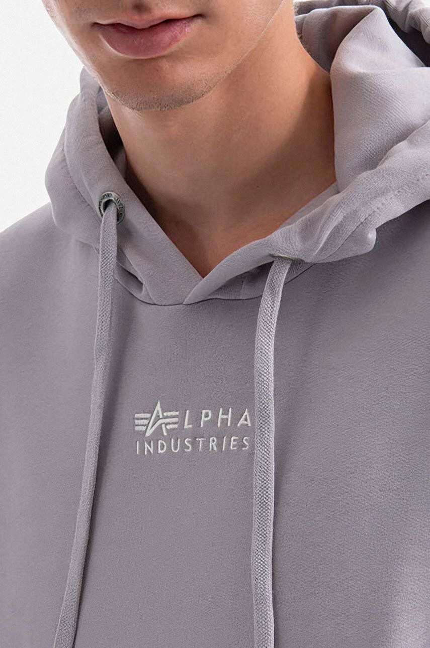 Alpha Industries men\'s Hoody color Emb sweatshirt cotton on PRM Organics | gray buy