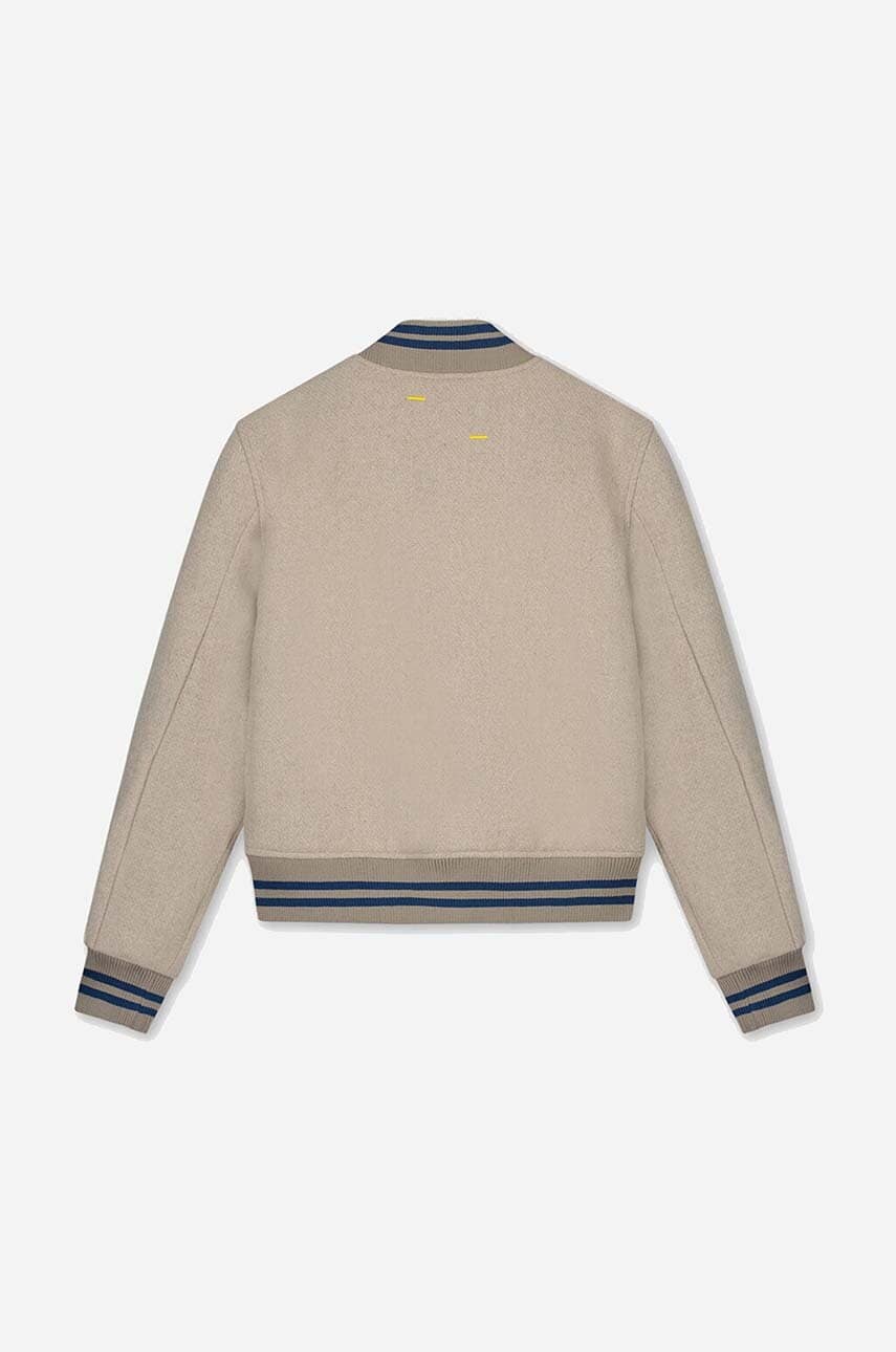 Filling Pieces wool bomber jacket Varsity Jacket beige color