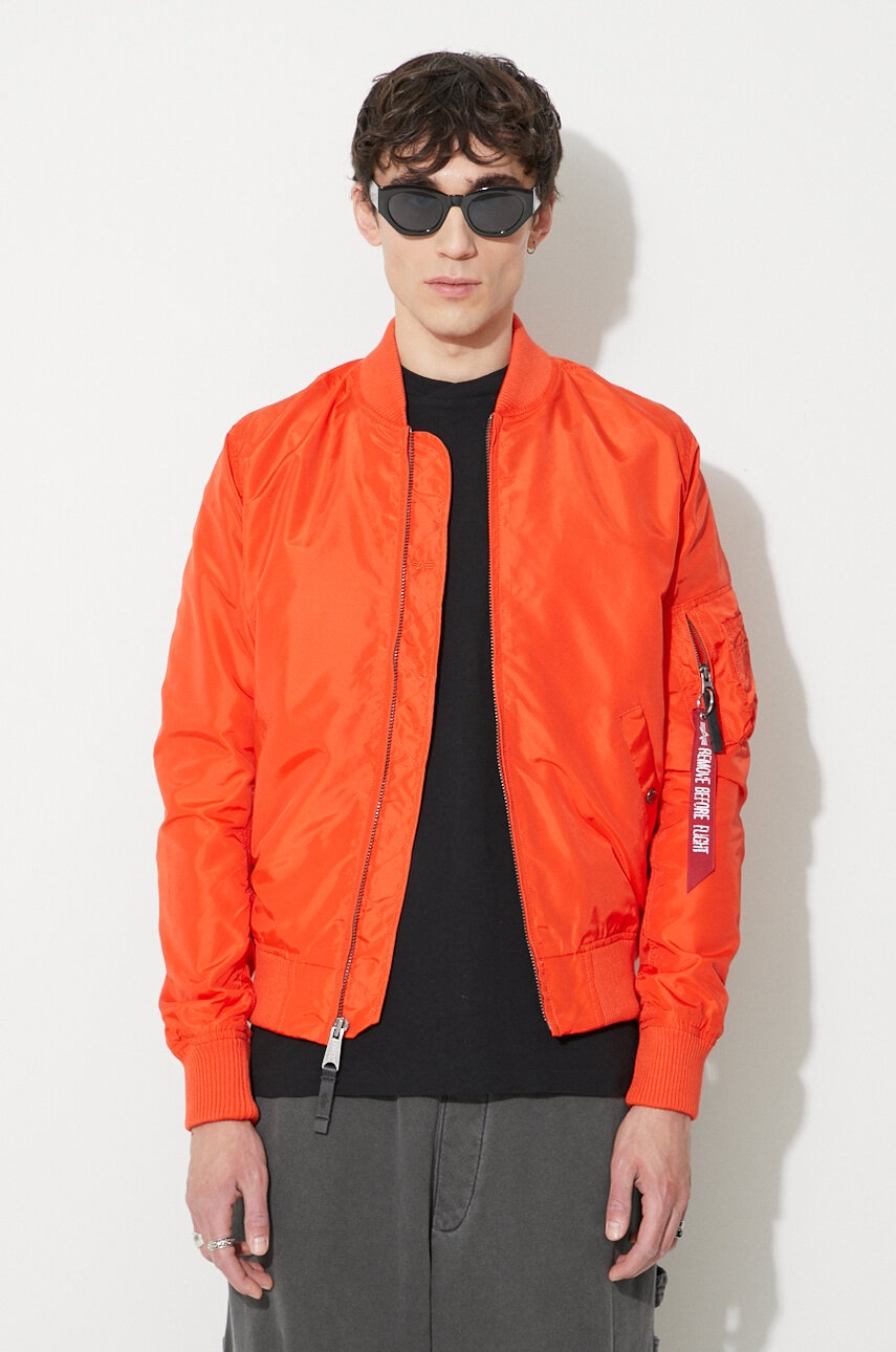 Alpha Industries bomber jacket MA-1 TT men's orange color at PRM US