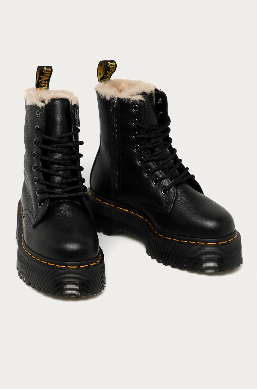 Dr. Martens bocanci de piele 25637001 Jadon Fl culoarea negru cu