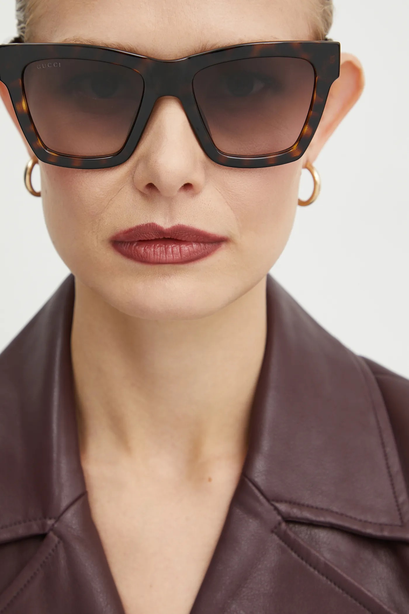 Gucci okulary przeciwsłoneczne damskie kolor brązowy GG1714S