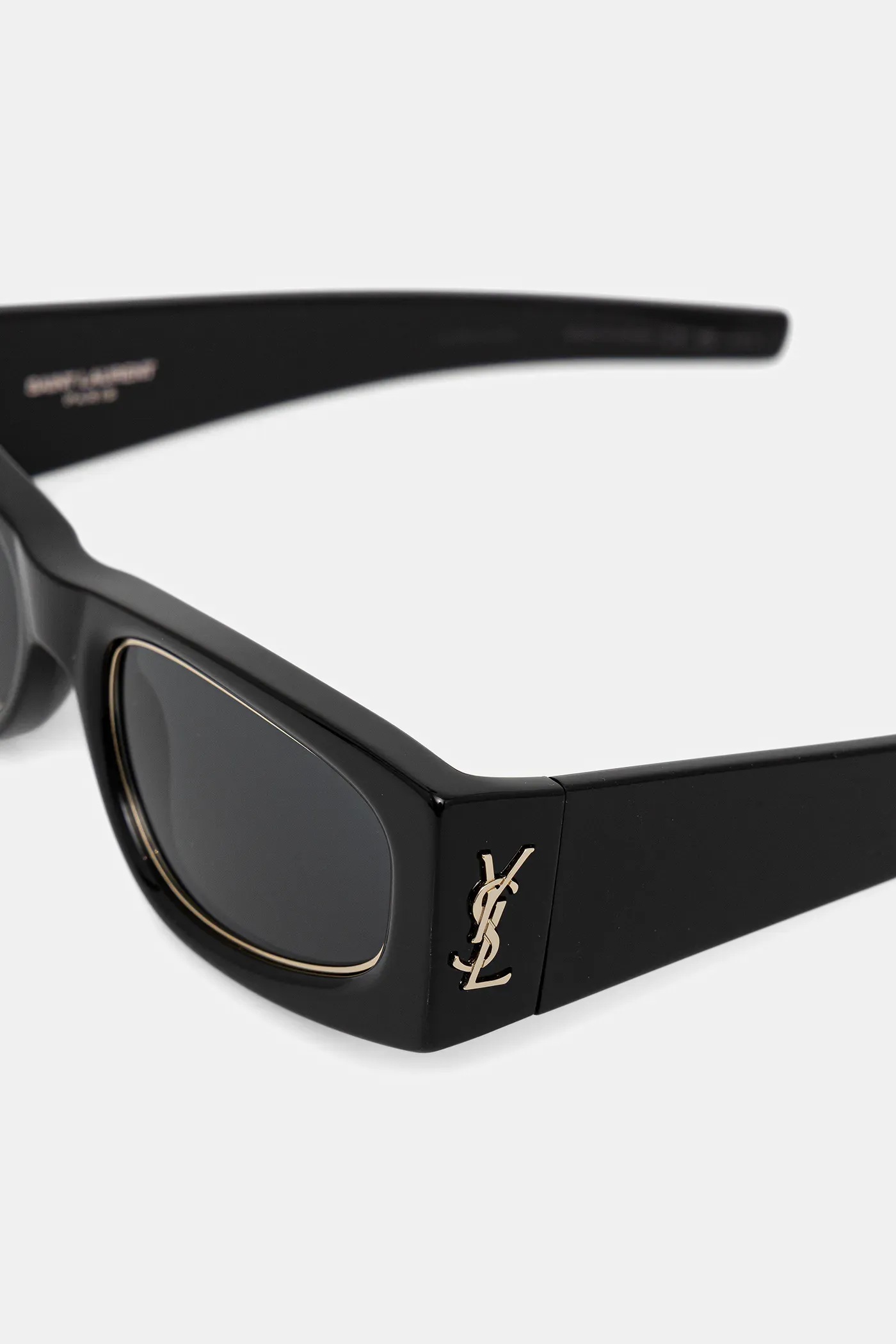 SAINT LAURENT レクタンクルフレムサンクラス SLM140RIM 001 Saint Laurent SL M140 RIM 001 Shiny Black - eye-oo.com