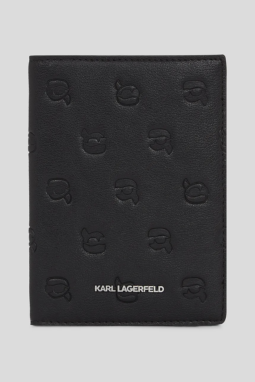 KARL LAGERFELD カールラガーフェルト　パスポートケース　黒　レザー KARL LAGERFELD カールラガーフェルト パスポートケース 黒