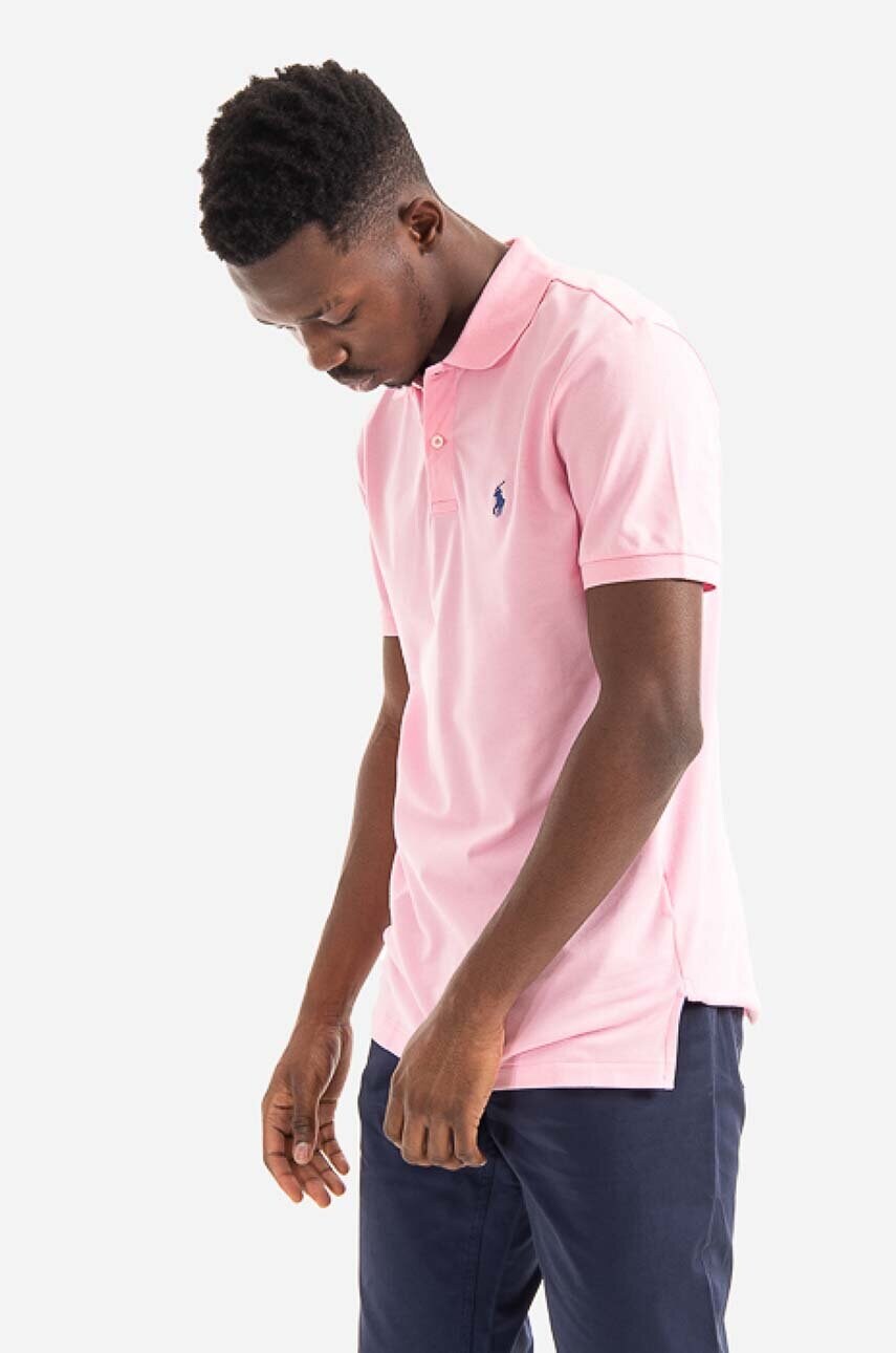 Blush pink top polo shirt