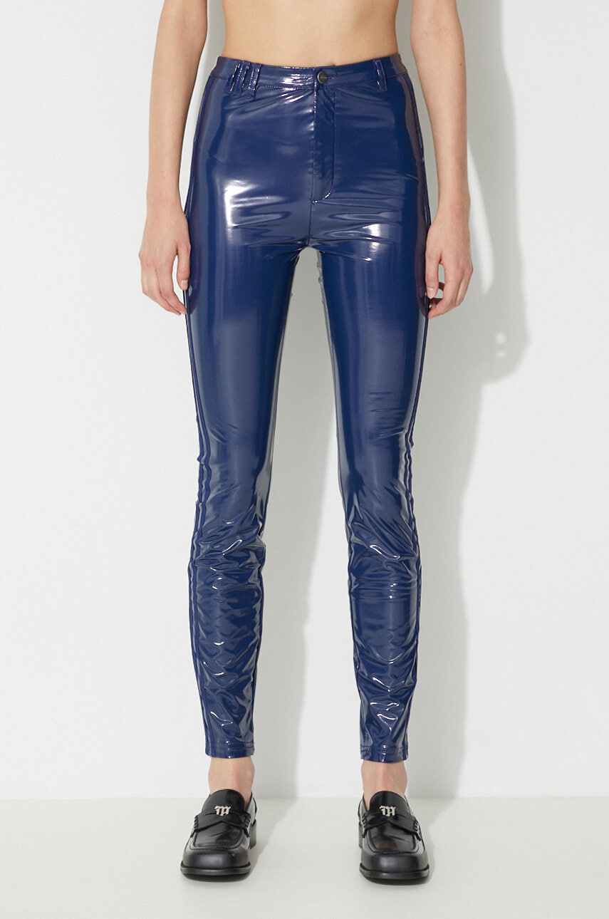 Blue shop vinyl pants