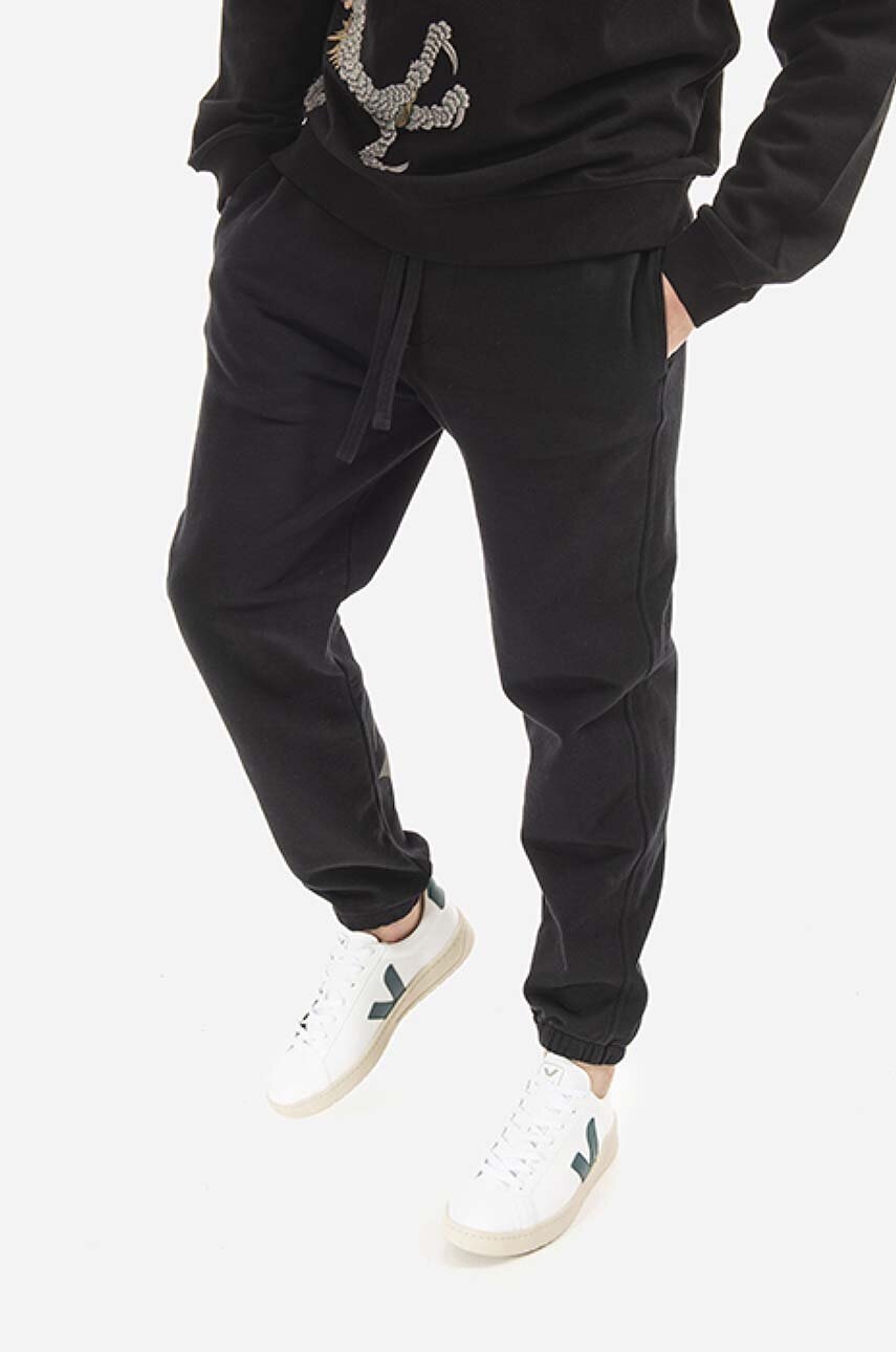 Maharishi cotton joggers black color at PRM US