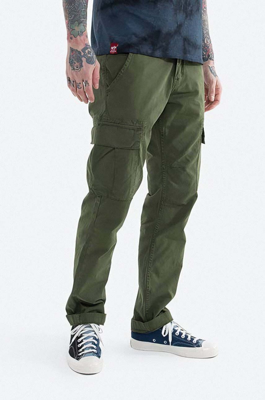 Alpha Industries cotton trousers on Pant buy color 158205.142 | Agent green PRM