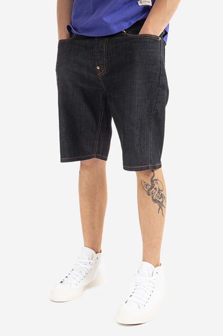 Evisu cotton denim shorts blue color at PRM US