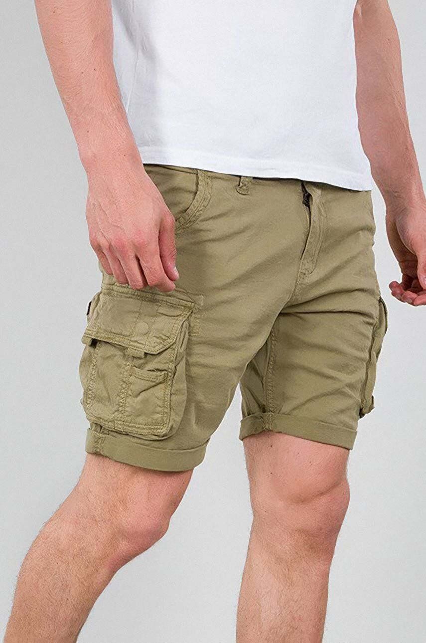 Alpha Industries cotton shorts Crew Short green color | buy on PRM | Sweatshorts
