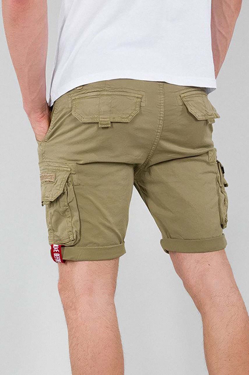 Alpha Industries cotton shorts Crew Short green color | buy on PRM