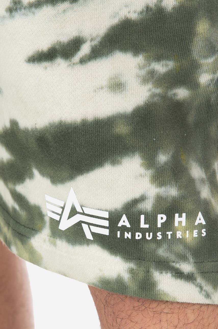 Alpha Industries shorts Tie Dye men's green color | buy on PRM
