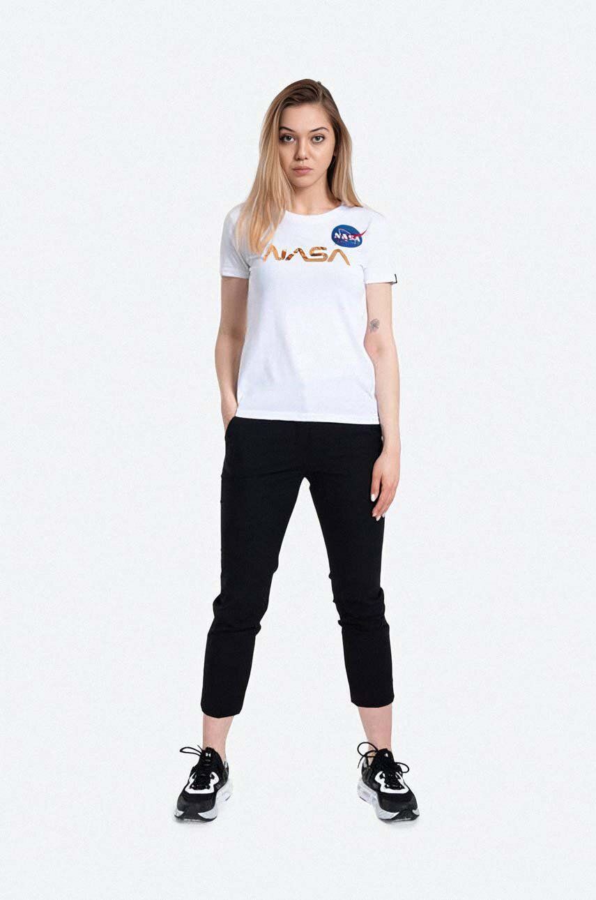 Alpha Industries cotton T-shirt NASA Pm T white color | buy on PRM