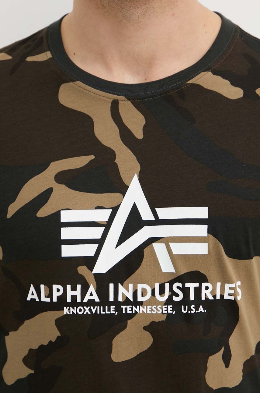 Alpha Industries cotton T-shirt Basic T-Shirt Camo green color 100501C.408  | buy on PRM