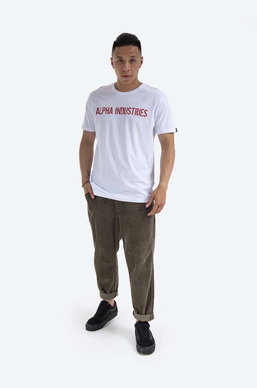 Alpha Industries cotton T-shirt RBF Moto white color buy on PRM