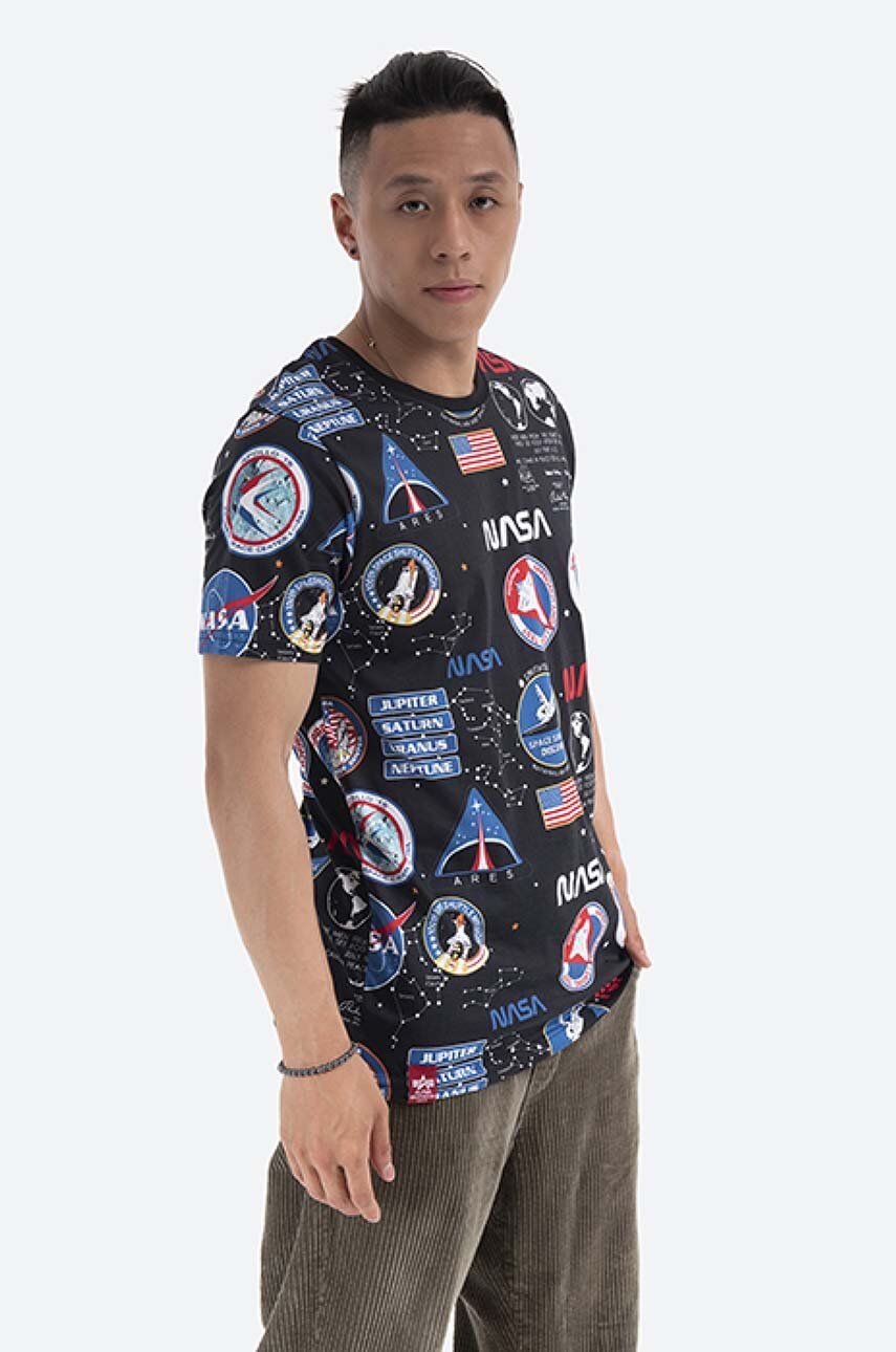 Alpha Industries T-shirt on buy | black PRM Aop color cotton Nasa