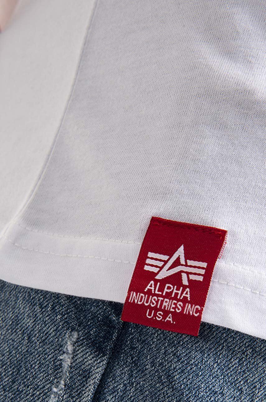 color buy white Alpha PRM Industries T-shirt Tee Block-Logo | Alpha on cotton