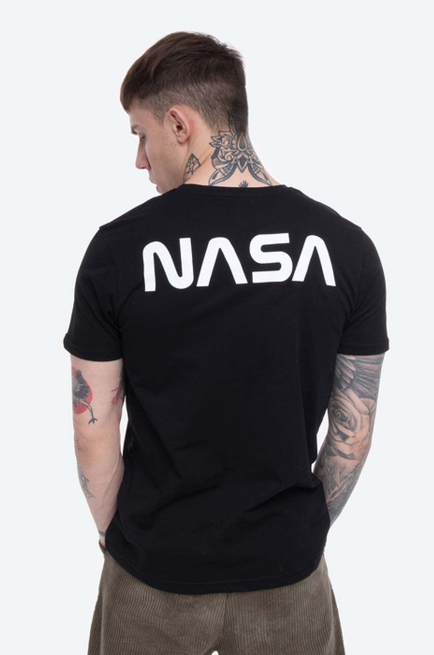 Alpha Industries cotton T-shirt Apollo 15 black color | buy on PRM