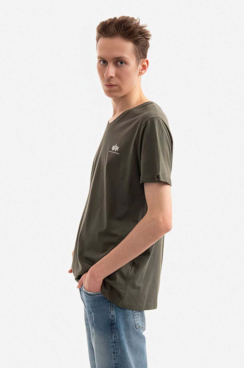 Alpha Industries cotton t-shirt green color | buy on PRM