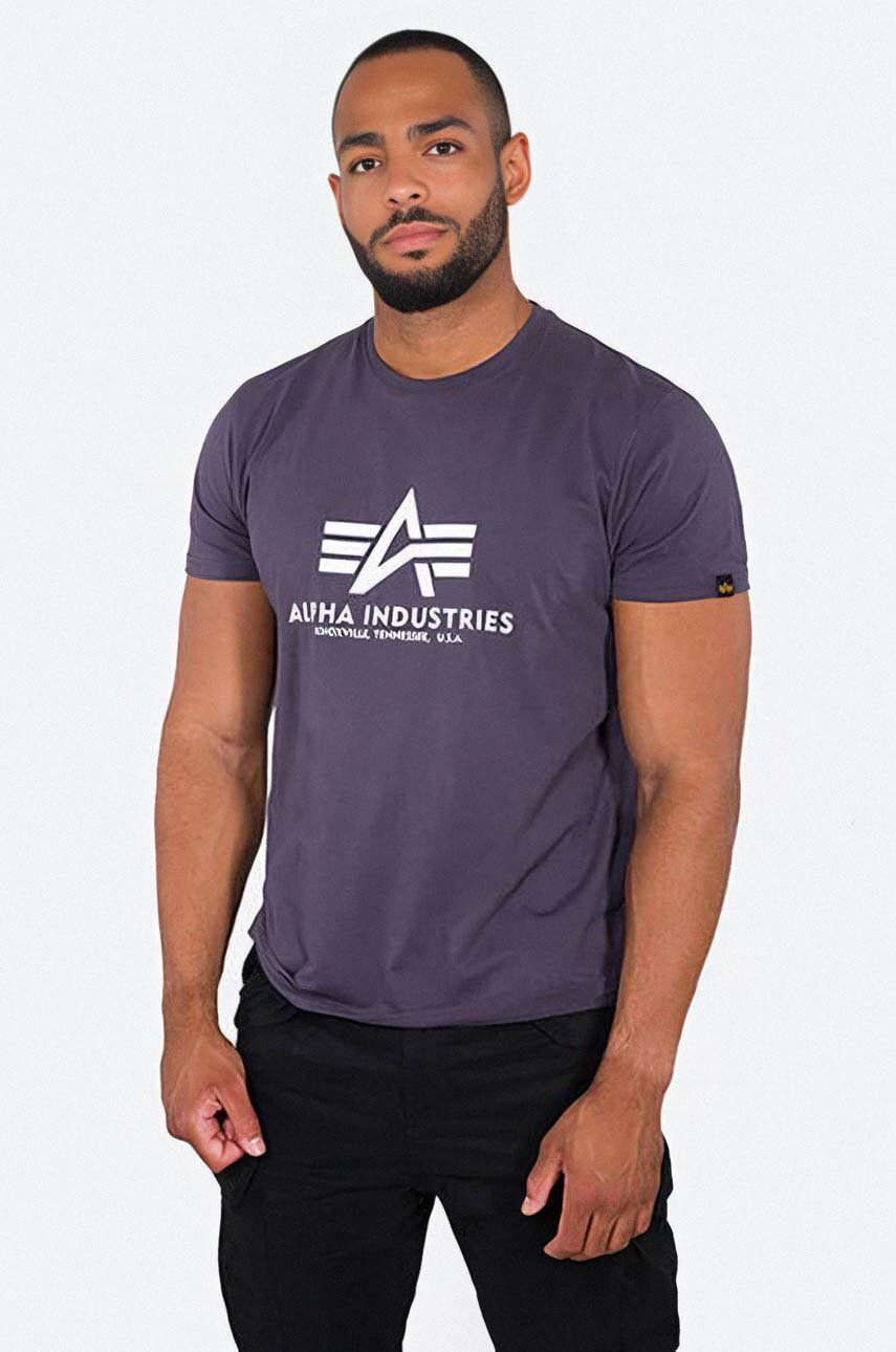 Alpha Industries cotton t-shirt violet color | buy on PRM