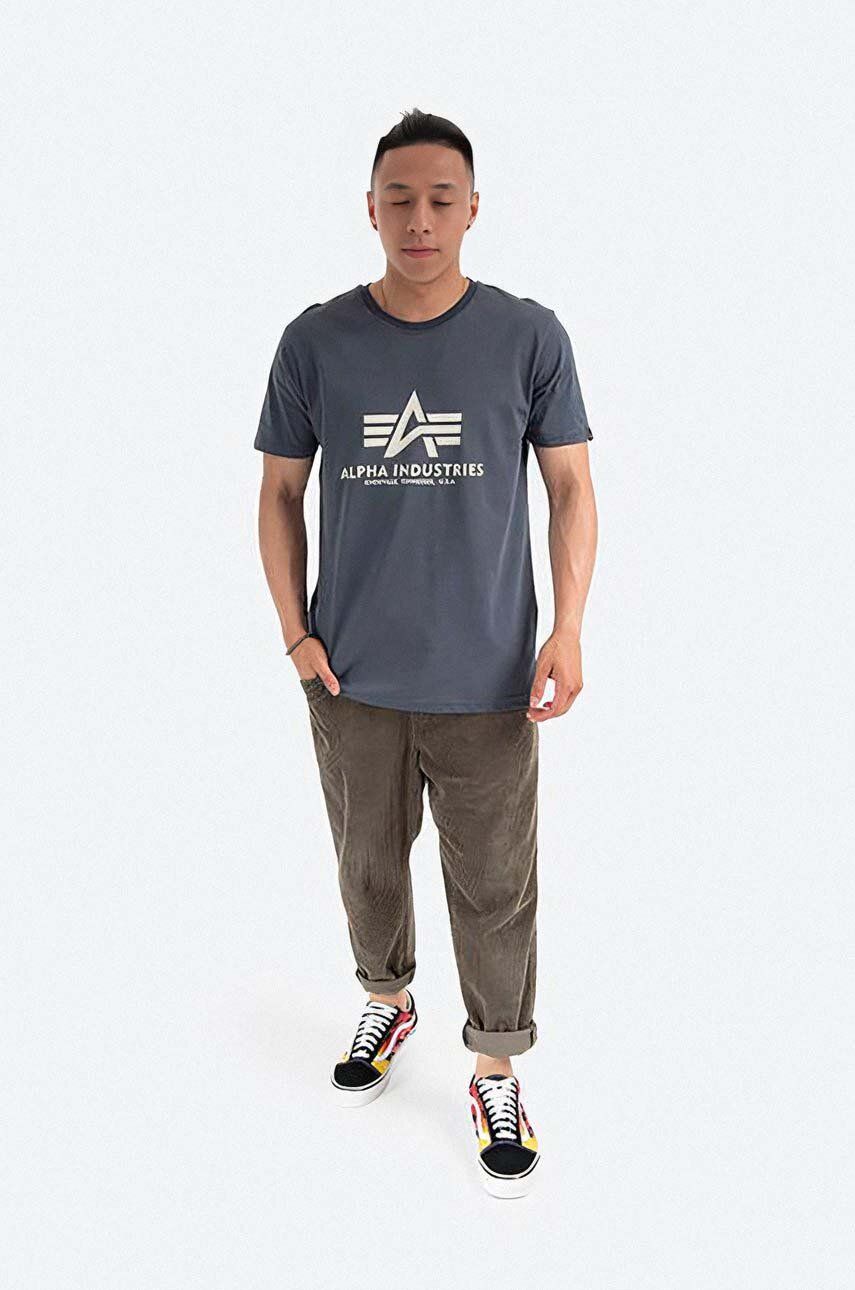 Alpha Industries cotton t-shirt gray color | buy on PRM