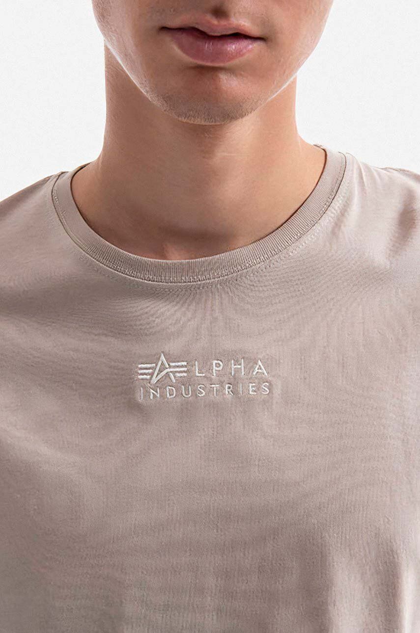 Alpha Industries cotton t-shirt men's beige color | buy on PRM
