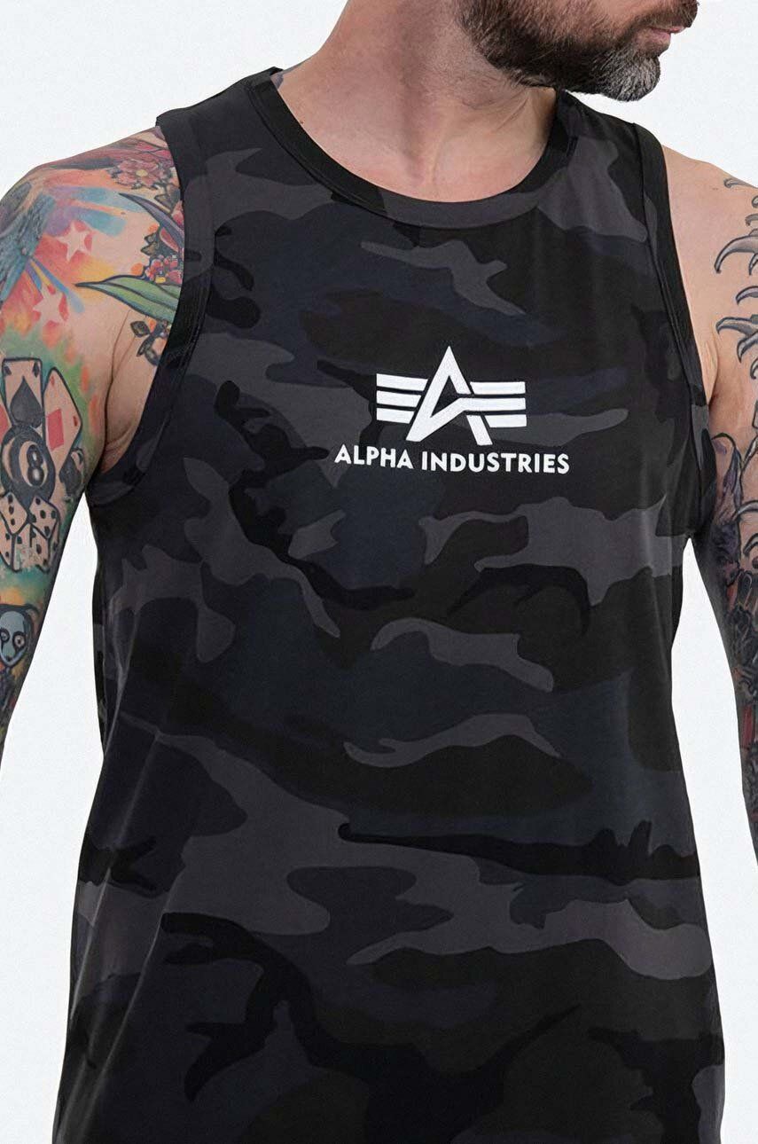 Alpha Industries t-shirt bawełniany kolor szary 126566C.125-GRAFITOWY