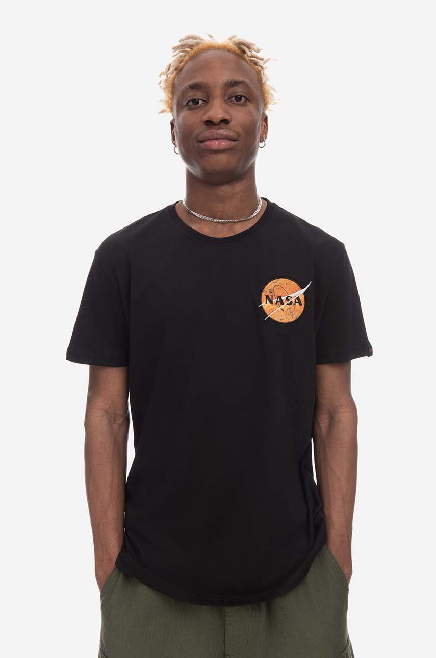 Alpha Industries cotton T-shirt Alpha Industries NASA Davinci T 136508 03  black color | buy on PRM