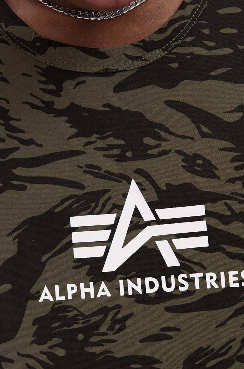 Alpha Industries cotton t-shirt Basic Tank Camo 126566C 634 green color |  buy on PRM