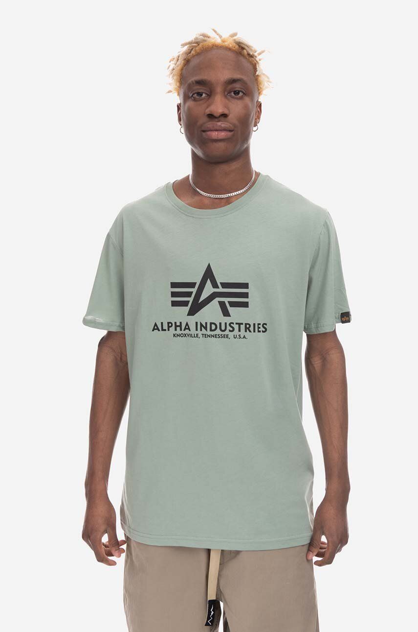 Alpha Industries cotton T-shirt Industries buy color 100501 PRM 680 Alpha T-shirt | on Basic green