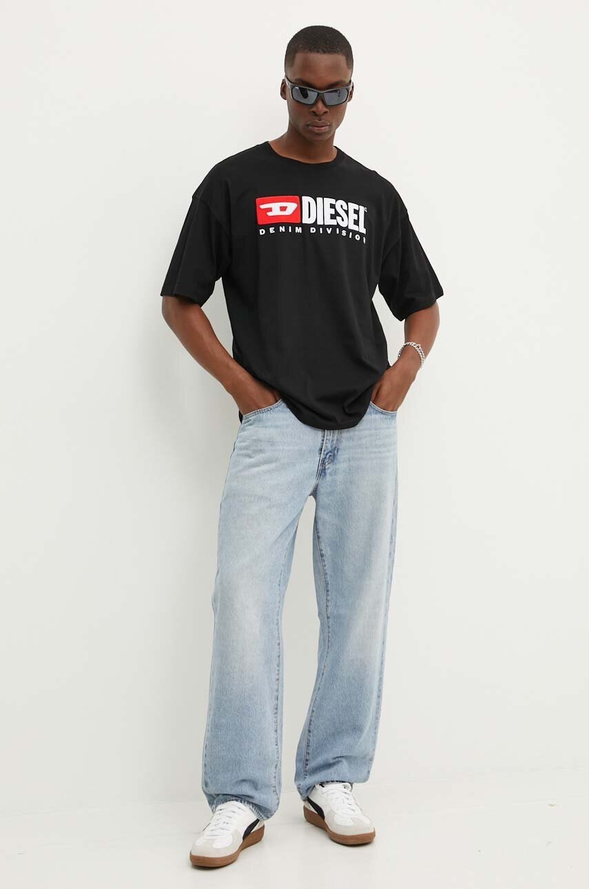 Diesel t-shirt bawełniany T-BOXT-DIV męski kolor czarny z