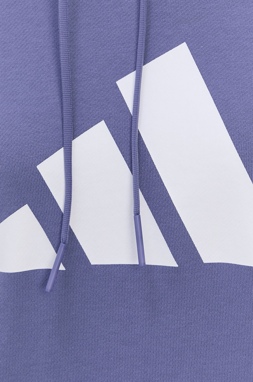 adidas Performance Bluza HA7646 damska kolor fioletowy z kapturem z  nadrukiem | Answear.com