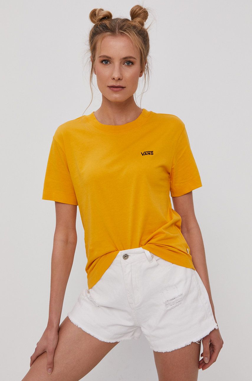 Vans t-shirt women's yellow color | buy PRM